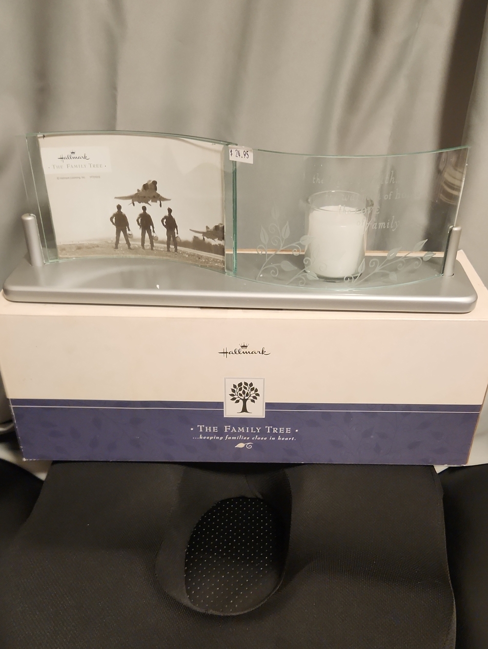 Hallmark Silver Glass Photo Frame and Candle Holder